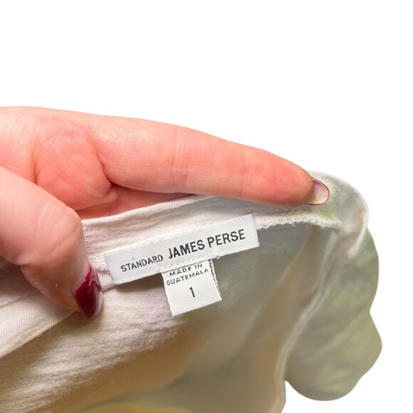 James Perse White Sheer Slub Crew Neck Tee Size 1 Small Cotton Modal - Picture 6 of 6